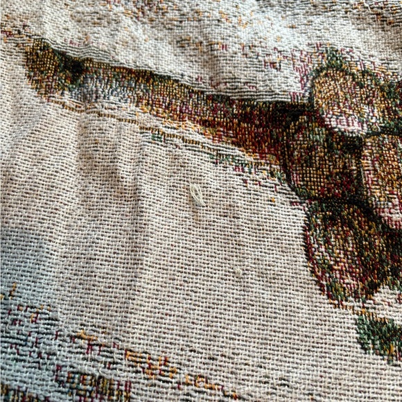 Vintage Rustic Red and Cream Sleigh Ride Blanket - Picture 7 of 9